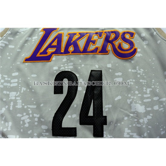 Maillot Lumieres de la ville Los Angeles Lakers Bryant Gris